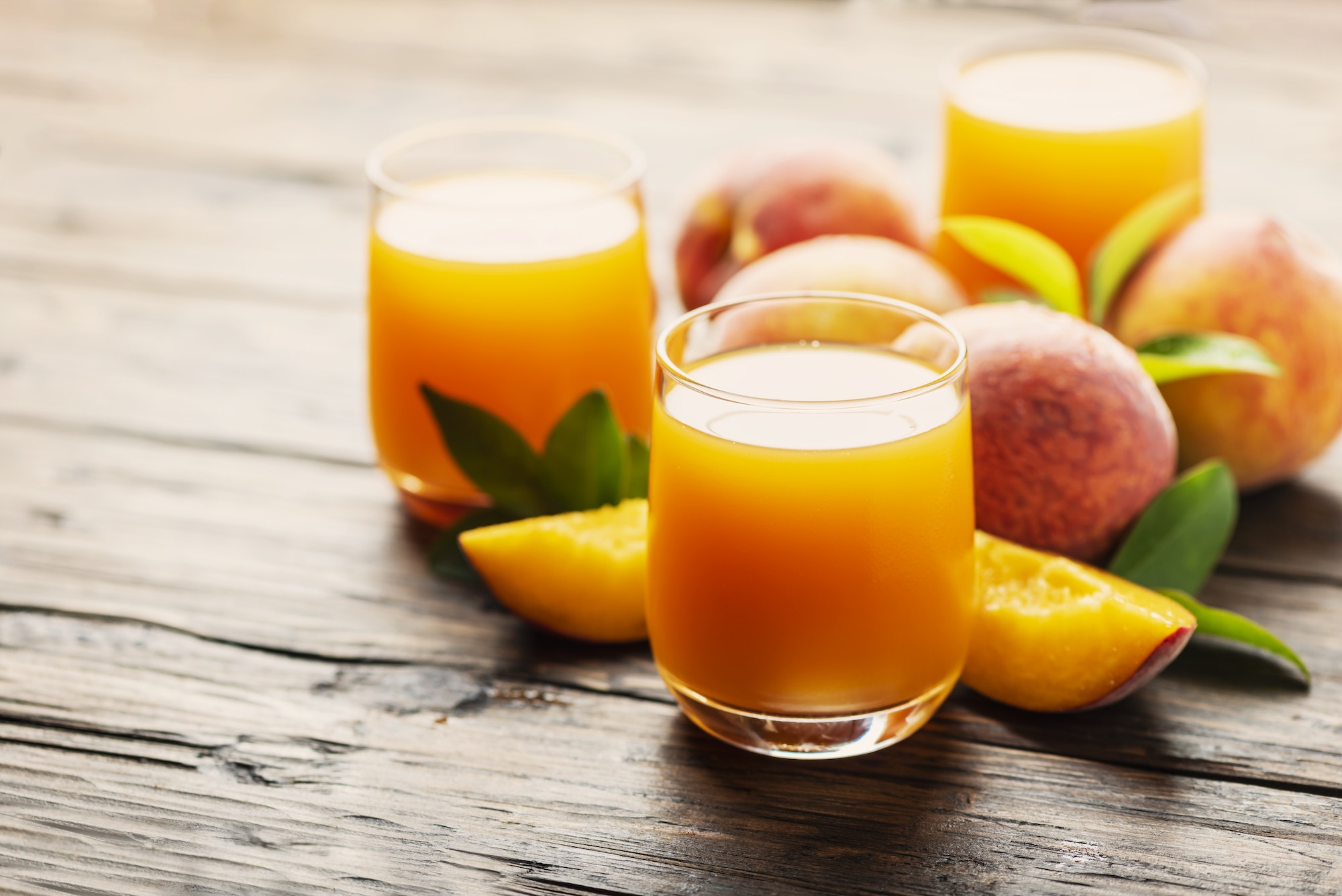 Fresh natural peach juice
